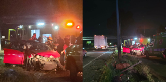 Choque volcadura de auto deja un herido cerca del Estadio Morelos