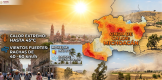 Alertan por temperaturas de hasta 45°C y rachas de viento en Michoacán