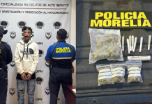 Detiene Policía Morelia a masculino con marihuana