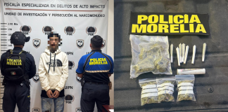 Detiene Policía Morelia a masculino con marihuana