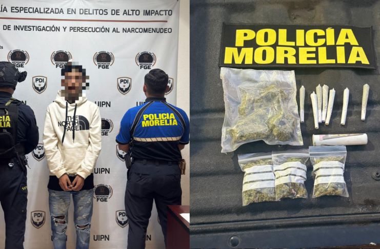 Detiene Policía Morelia a masculino con marihuana