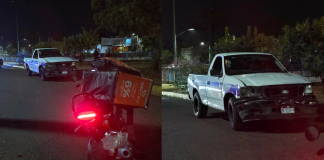 Motociclista queda herido tras ser es impactado por camioneta del Ayuntamiento de Morelia