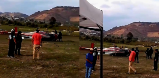 Cae helicóptero en predio aledaño a la Presa del Bosque, Zitácuaro