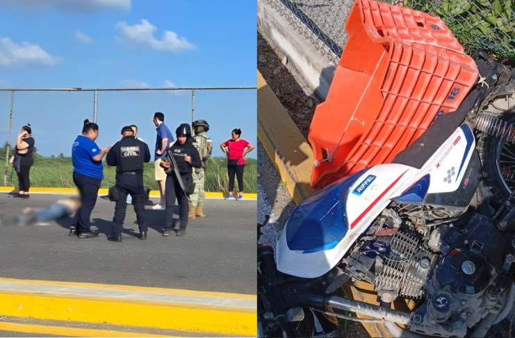 Motociclista”mandadito” muere al derrapar, en el acceso al Boulevard Playero Bicentenario