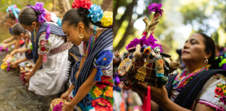 Más de 800 mujeres llenan de tradición y fe las calles de Uruapan en el recorrido de las Aguadoras