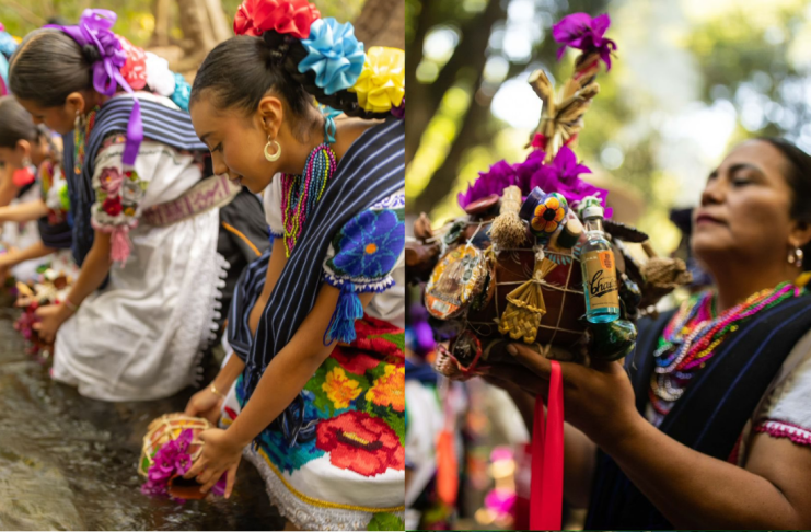 Más de 800 mujeres llenan de tradición y fe las calles de Uruapan en el recorrido de las Aguadoras
