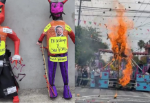 #VIDEO || Queman “Judas” de Samuel García y Mariana Rodríguez en Monterrey