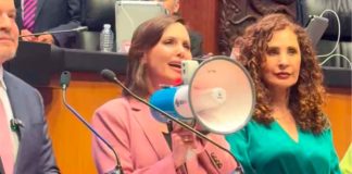 Por agentes de EU en Chihuahua, Lilly Téllez usa megáfono en el Senado y desata caos con Morena