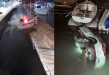 #VIDEO Camioneta cae al mar en Veracruz tras perder el control; conductor logra salir con vida.
