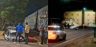 Auto es impactado por el tren en Tzurumútaro, Pátzcuaro