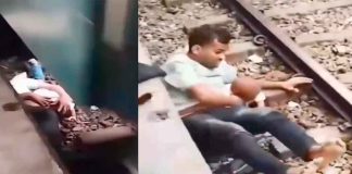 #VIDEO// Padre se lanza a las vías y salva a su hijo de tren en movimiento; sobreviven de milagro