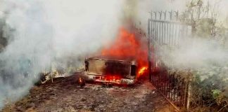 Hallan a hombre calcinado dentro de camioneta quemada en la región de Salvador Escalante