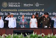 Sheinbaum encabeza ceremonia naval en aniversario de la Defensa de Veracruz