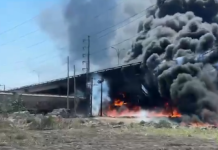 #Video || Explosión tras choque entre tren y pipa colapsa vialidades en Querétaro