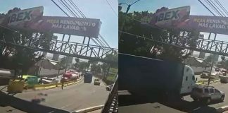 #VIDEO // Cámara capta un trágico accidente en Guatemala motociclista es arrollado por un tráiler