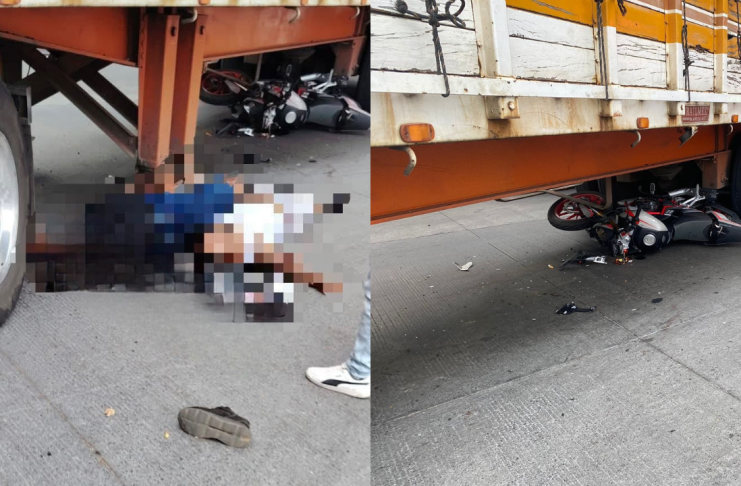 Pareja grave tras chocar su moto contra un tráiler, en el Libramiento de Uruapan