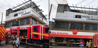 Incendio en parte alta de tienda de abarrotes moviliza a bomberos de Pátzcuaro