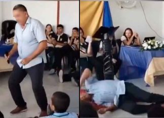 #VIDEO // Profesor fallece frente a sus alumnos mientras cantaba en pleno festejo