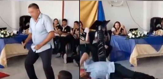 #VIDEO // Profesor fallece frente a sus alumnos mientras cantaba en pleno festejo