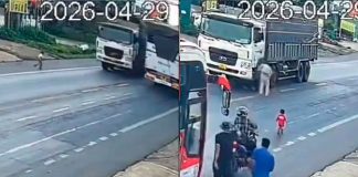 #VIDEO // Cámaras captan trágico descuido: Niña es atropellada por un camión en Vietnam