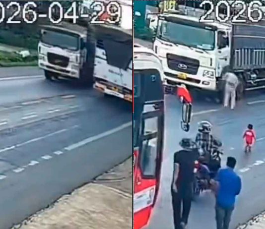 #VIDEO // Cámaras captan trágico descuido: Niña es atropellada por un camión en Vietnam