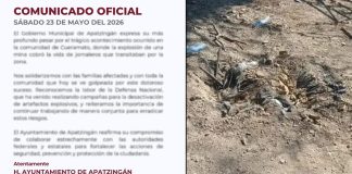 Ayuntamiento se pronuncia tras muerte de jornaleros por explosión de mina en Michoacán