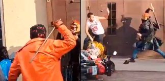 #VIDEO // Danzantes protagonizan riña en San Juan del Río; joven recibe machetazos