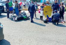 Choque entre moto y patrulla de la GC deja dos heridos en la avenida Siervo de la Nación