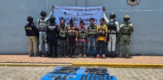 Guardia Civil y Defensa detienen a 5 hombres armados en Uruapan