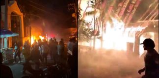 #VIDEO | Cohete cae en puesto de comida y provoca explosión de tanques de gas