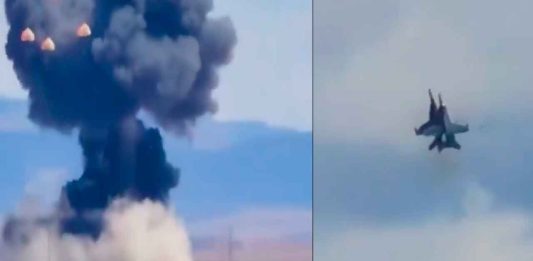 #VIDEO// Dos aviones de combate chocan en pleno show aéreo en Idaho; pilotos logran eyectarse