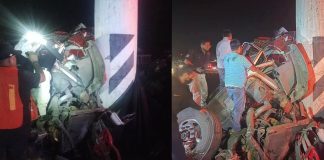 #VIDEO // Camión limonero choca contra base de puente en la Morelia-Pátzcuaro; hay un muerto y un herido