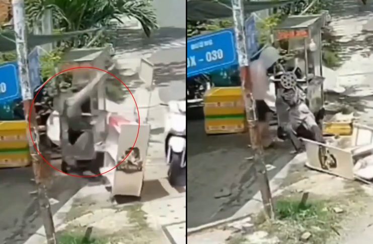 #VIDEO // Vendedora es arrastrada y prensada por su propio exprimidor de caña