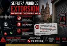 Se filtra audio de intento de extorsión a un comerciante y profesionista en Morelia