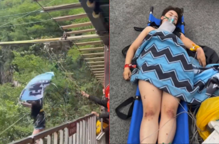#VIDEO // Muere mujer tras lanzarse en tirolesa en China