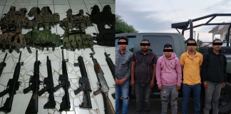 Operativo conjunto en Uruapan deja 5 detenidos y armamento asegurado