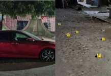 Con armas largas rafaguean auto