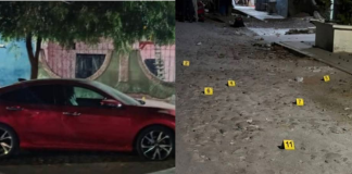 Con armas largas rafaguean auto