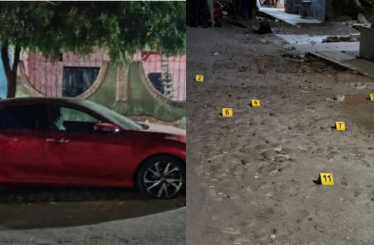 Con armas largas rafaguean auto