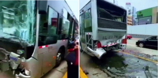 #VIDEO // Choque múltiple de autobuses en Perú deja 41 heridos