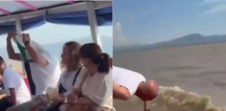 VIDEO // Turista se lanza desde lancha en movimiento al Lago de Pátzcuaro