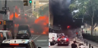 #VIDEO // Enorme explosión de vehículo en Wall Street hace que salgan corriendo turistas y trabajadores