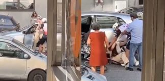 #VIDEO // Ciclista golpea a conductora en plena calle tras dañarle el espejo retrovisor de su auto