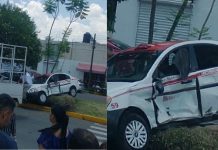 Choque entre camioneta y taxi deja un lesionado en la Chapultepec Sur, Morelia