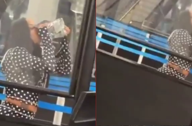 #VIDEO // Se bebe una botella de “Don Julio” en aeropuerto para evitar desecharla