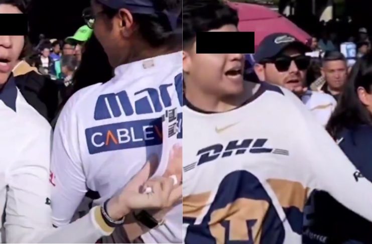 #VIDEO // Captan a aficionado de Pumas robando boletos a una señora para la Final en CU
