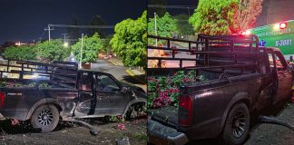 Ladrones se roban camioneta y minutos despues chocan, en Michoacán