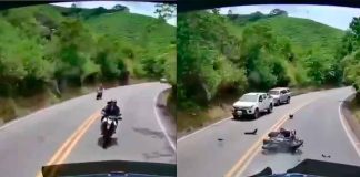 VIDEO | Motociclista invade carril y choca de frente contra camión en Colombia