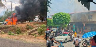 VIDEO | Habitantes de Acachuén incendian camiones y presidencia de Chilchota; exigen justicia