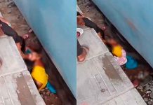 #VIDEO // Madre e hijos caen a vía del tren y la madre usa su cuerpo para salvarlos